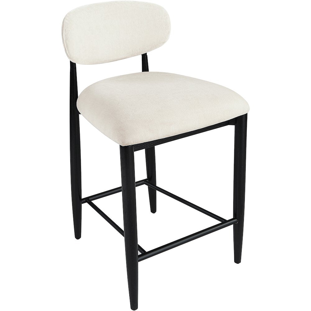 Riccio Cream Performance Fabric Upholstered Stool