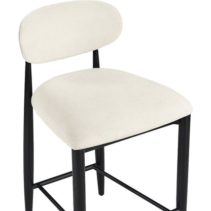 Riccio Cream Performance Fabric Upholstered Stool