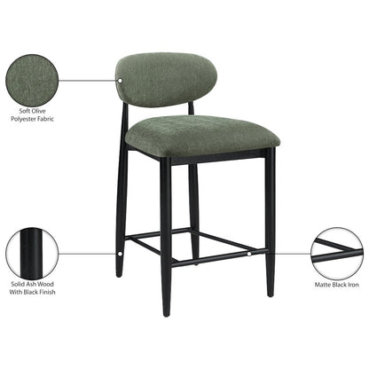 Riccio Olive Performance Fabric Upholstered Stool