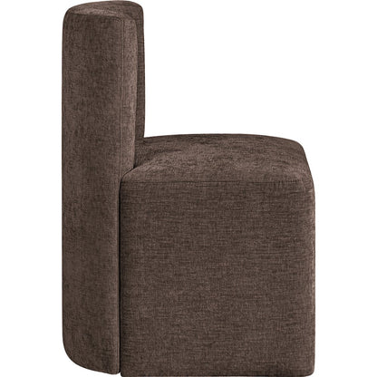 Duvina Brown Chenille Performance Fabric Upholstered Dining Chair