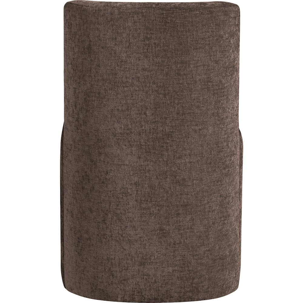 Duvina Brown Chenille Performance Fabric Upholstered Dining Chair