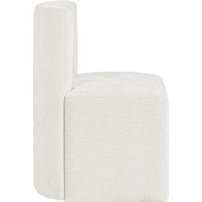 Duvina Cream Chenille Performance Fabric Upholstered Dining Chair
