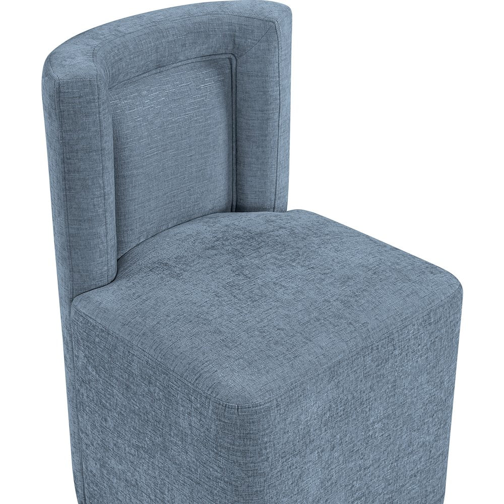 Duvina Light Blue Chenille Performance Fabric Upholstered Dining Chair