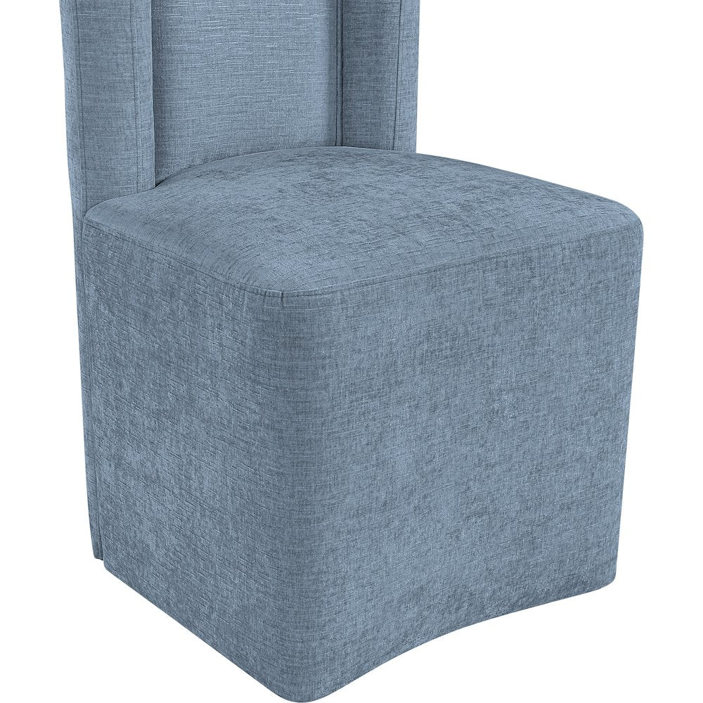 Duvina Light Blue Chenille Performance Fabric Upholstered Dining Chair