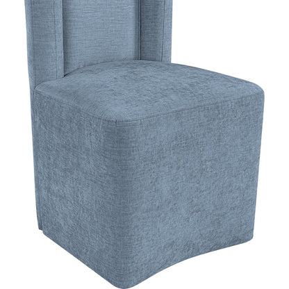 Duvina Light Blue Chenille Performance Fabric Upholstered Dining Chair