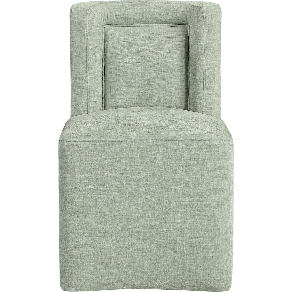 Duvina Mint Chenille Performance Fabric Upholstered Dining Chair