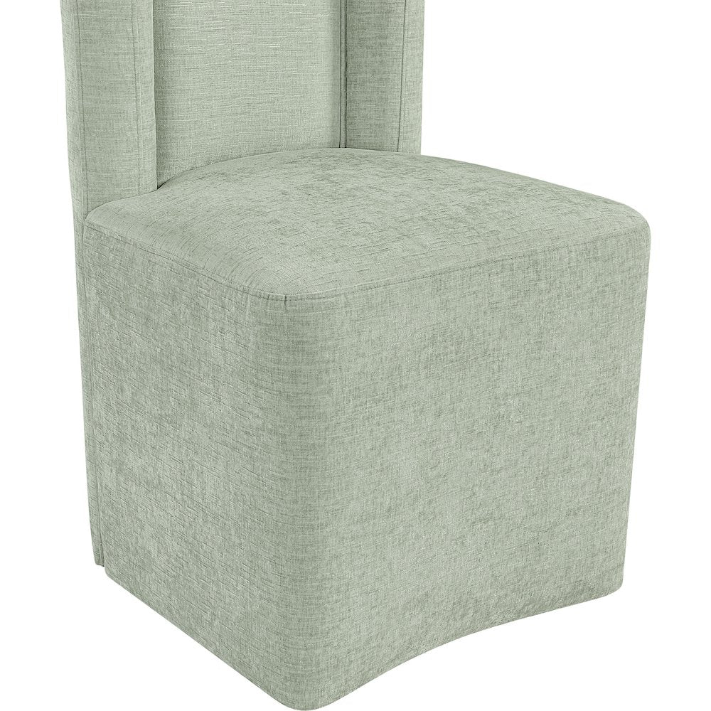 Duvina Mint Chenille Performance Fabric Upholstered Dining Chair