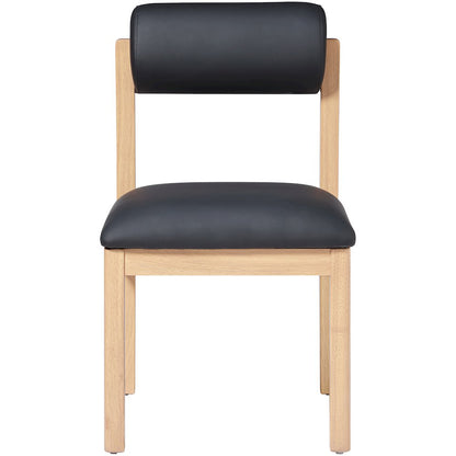 Roundhill Black Vegan Leather Upholstered Dining Chair, Set of 2