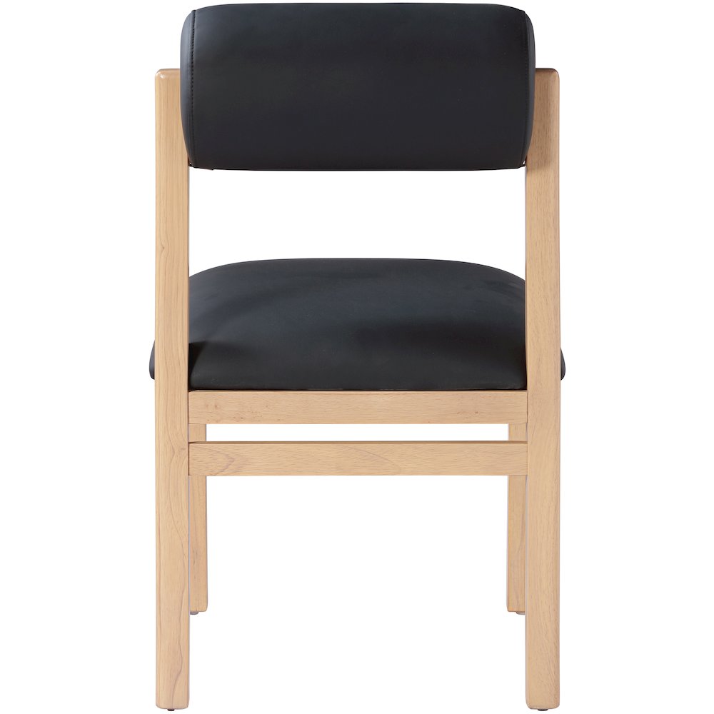 Roundhill Black Vegan Leather Upholstered Dining Chair, Set of 2