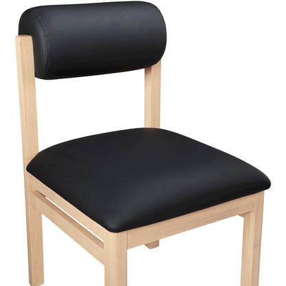 Roundhill Black Vegan Leather Upholstered Dining Chair, Set of 2