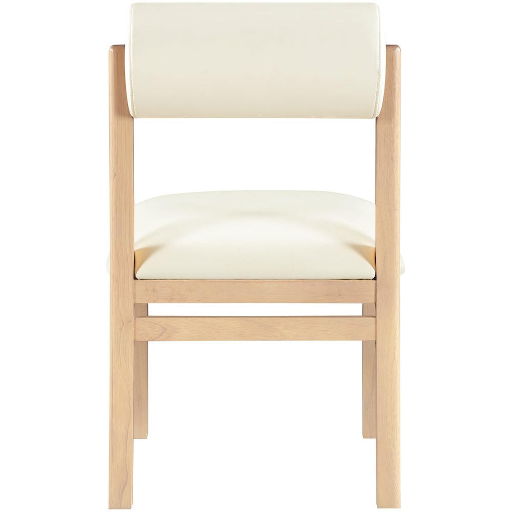 Roundhill Cream Vegan Leather Upholstered Dining Chair, Set of 2