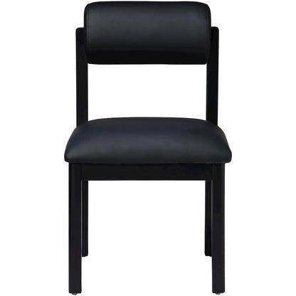 Roundhill Black Vegan Leather Upholstered Dining Chair, Set of 2