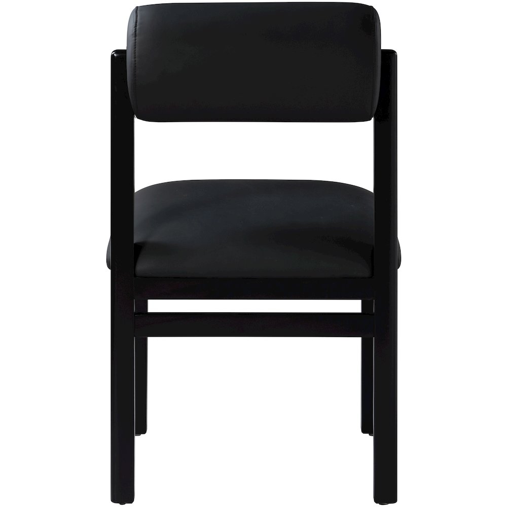 Roundhill Black Vegan Leather Upholstered Dining Chair, Set of 2