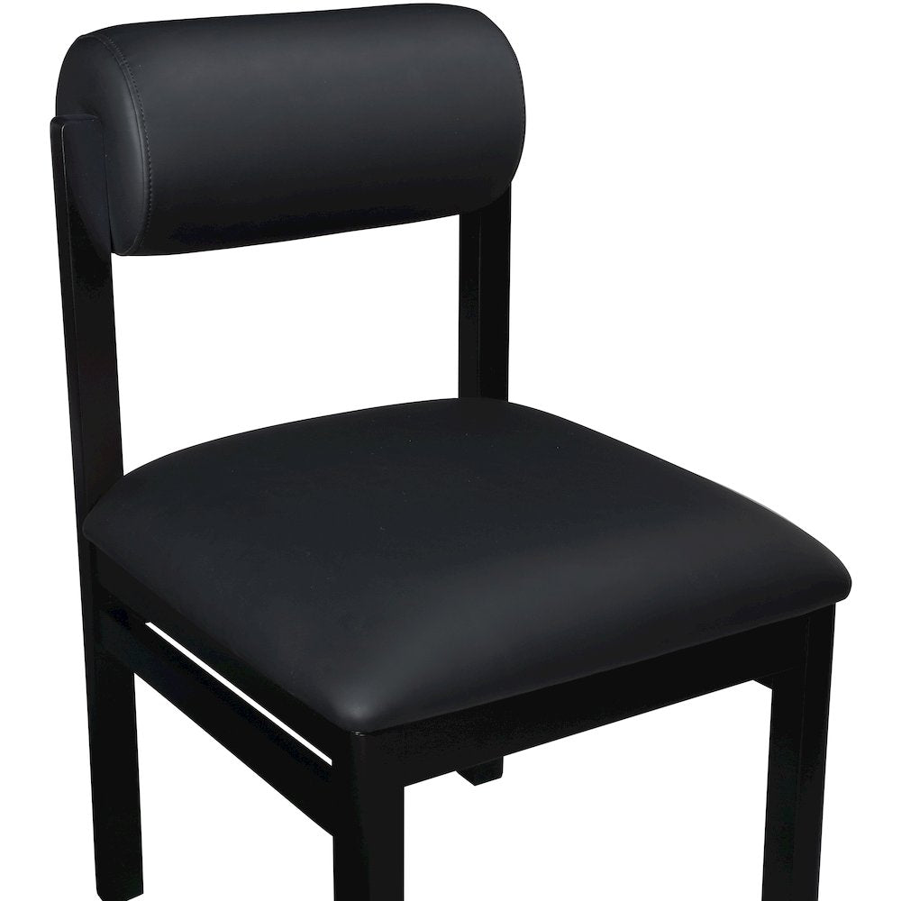 Roundhill Black Vegan Leather Upholstered Dining Chair, Set of 2