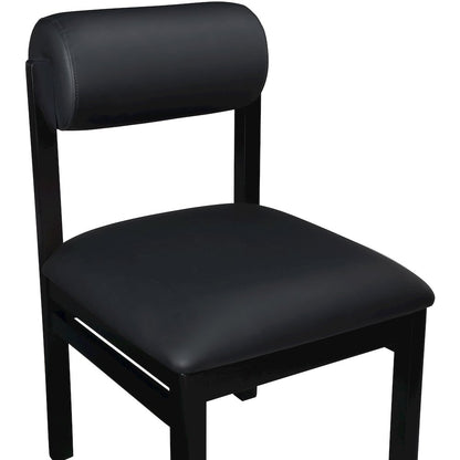 Roundhill Black Vegan Leather Upholstered Dining Chair, Set of 2