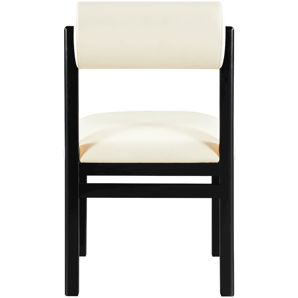 Roundhill Cream Vegan Leather Upholstered Dining Chair, Set of 2