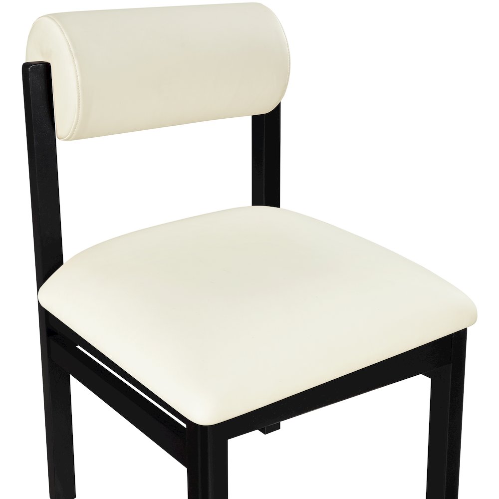 Roundhill Cream Vegan Leather Upholstered Dining Chair, Set of 2