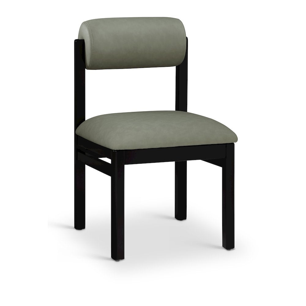 Roundhill Green Vegan Leather Upholstered Dining Chair, Set of 2