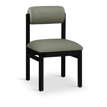 Roundhill Green Vegan Leather Upholstered Dining Chair, Set of 2