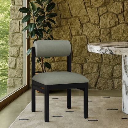 Roundhill Green Vegan Leather Upholstered Dining Chair, Set of 2