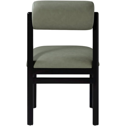Roundhill Green Vegan Leather Upholstered Dining Chair, Set of 2