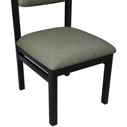 Roundhill Green Vegan Leather Upholstered Dining Chair, Set of 2