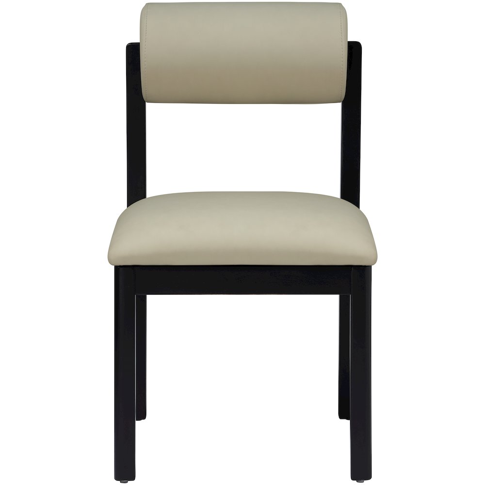 Roundhill Taupe Vegan Leather Upholstered Dining Chair, Set of 2