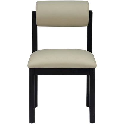 Roundhill Taupe Vegan Leather Upholstered Dining Chair, Set of 2