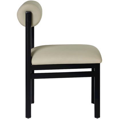Roundhill Taupe Vegan Leather Upholstered Dining Chair, Set of 2
