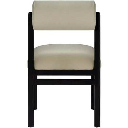 Roundhill Taupe Vegan Leather Upholstered Dining Chair, Set of 2