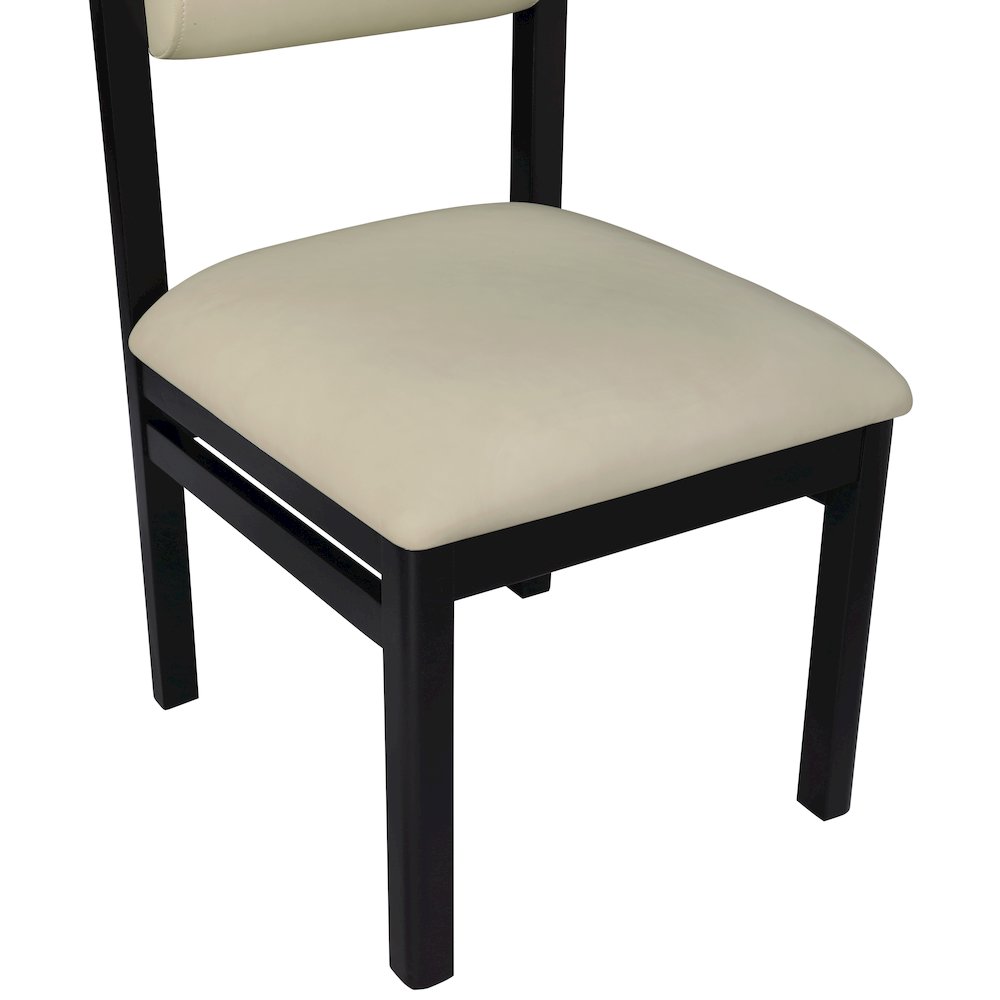 Roundhill Taupe Vegan Leather Upholstered Dining Chair, Set of 2