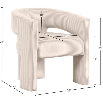 Riz Beige Corduroy Fabric Accent/Dining Chair