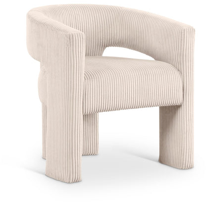 Riz Beige Corduroy Fabric Accent/Dining Chair