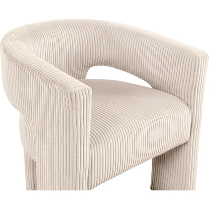 Riz Beige Corduroy Fabric Accent/Dining Chair