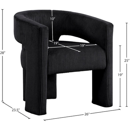 Riz Black Corduroy Fabric Accent/Dining Chair
