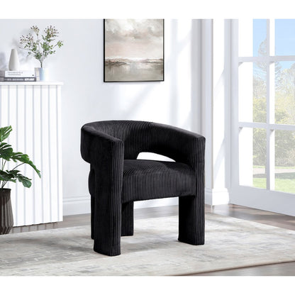 Riz Black Corduroy Fabric Accent/Dining Chair