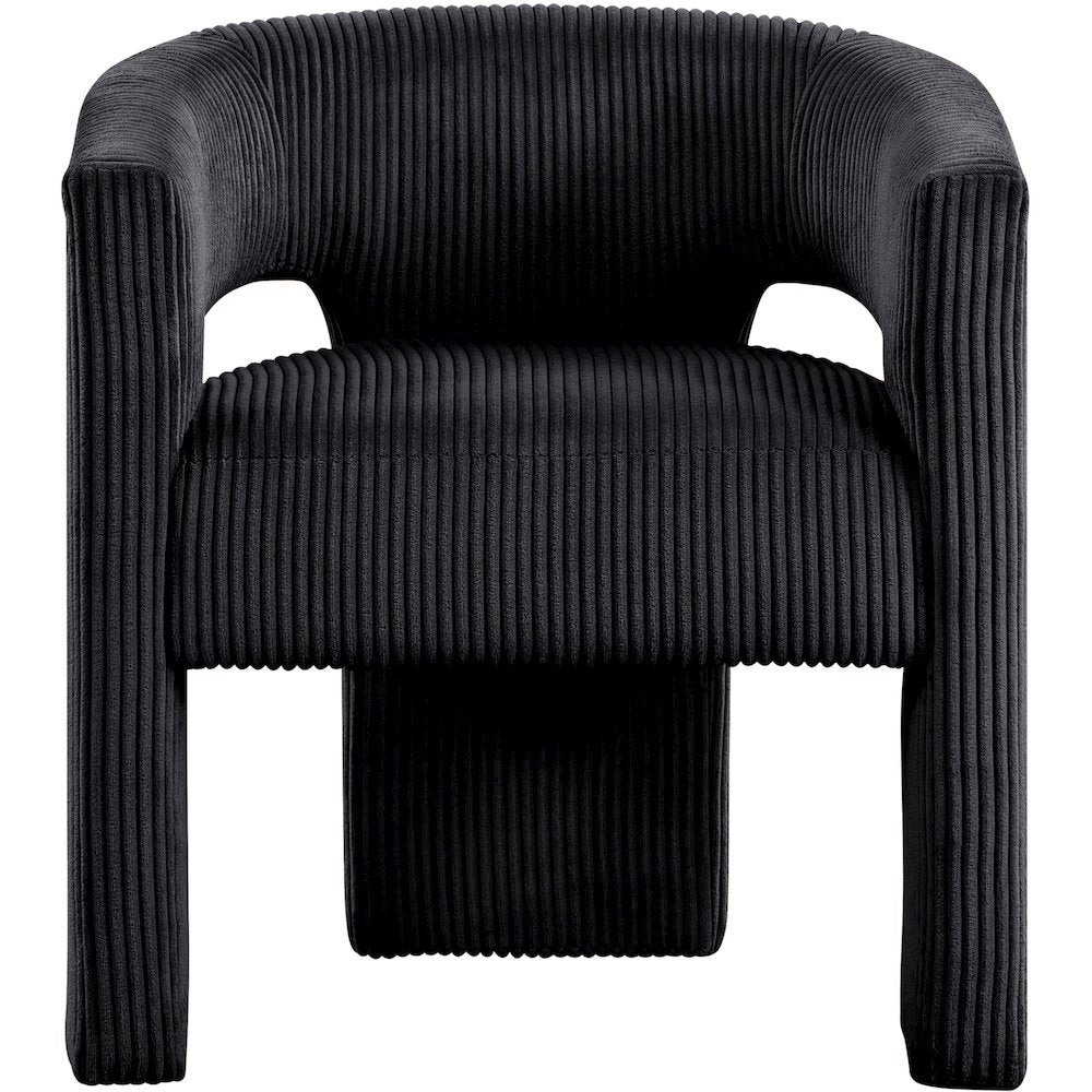 Riz Black Corduroy Fabric Accent/Dining Chair