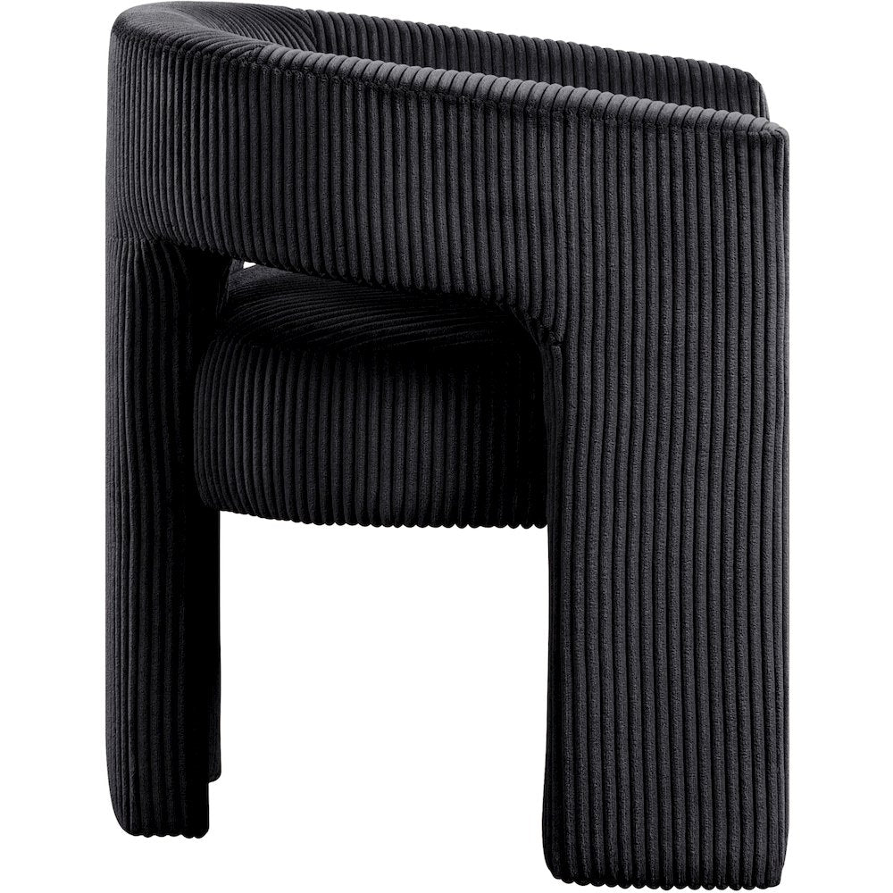 Riz Black Corduroy Fabric Accent/Dining Chair