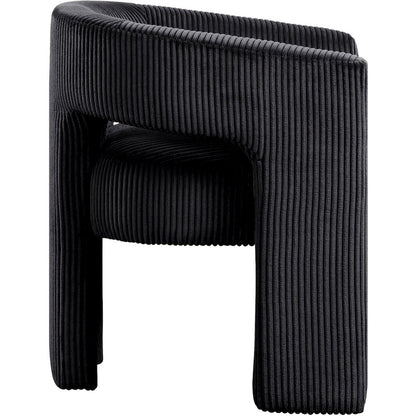 Riz Black Corduroy Fabric Accent/Dining Chair