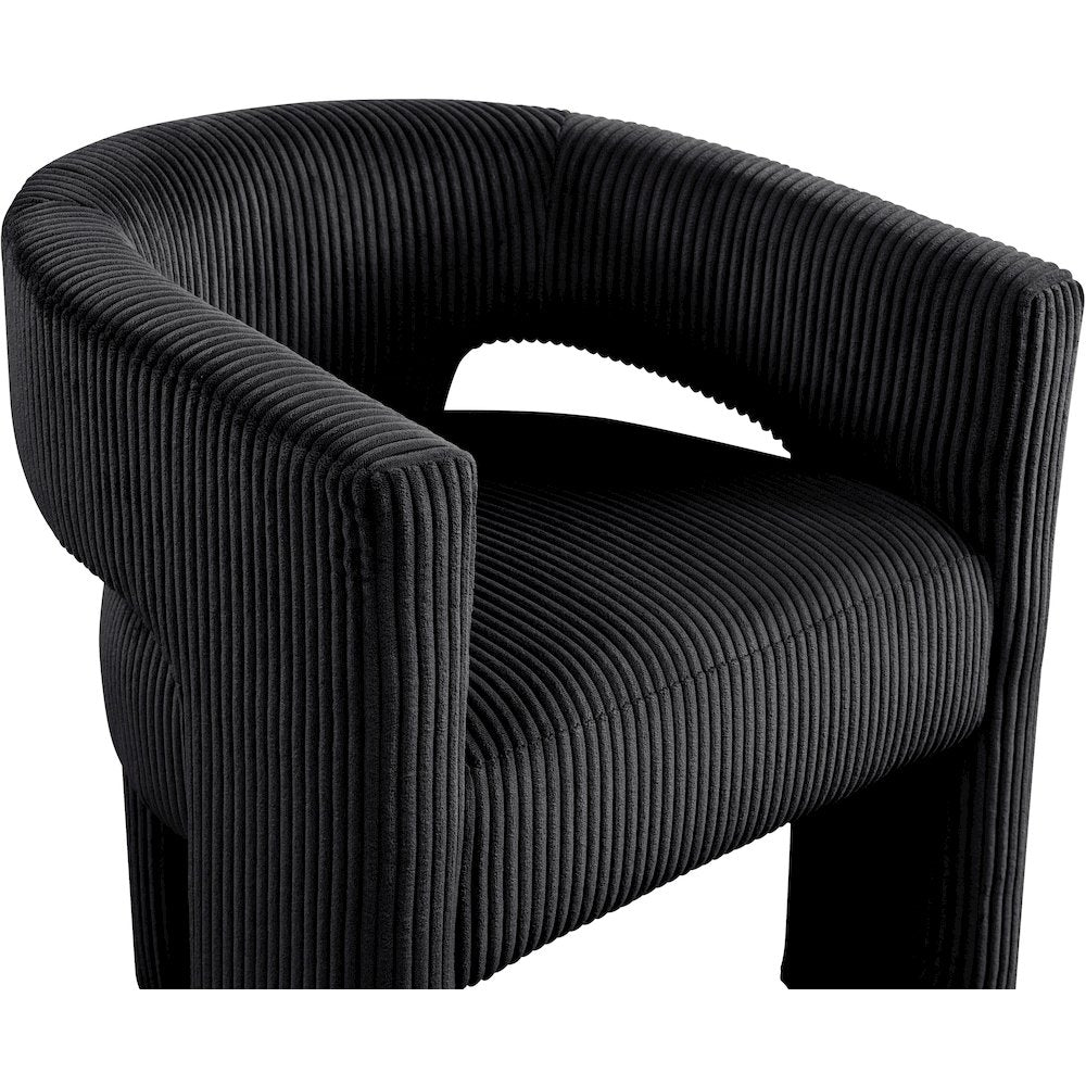 Riz Black Corduroy Fabric Accent/Dining Chair