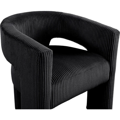 Riz Black Corduroy Fabric Accent/Dining Chair