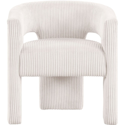Riz Cream Corduroy Fabric Accent/Dining Chair