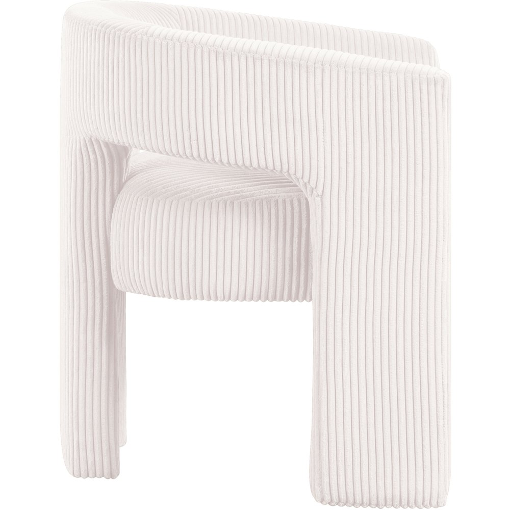 Riz Cream Corduroy Fabric Accent/Dining Chair