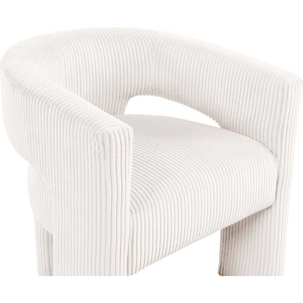 Riz Cream Corduroy Fabric Accent/Dining Chair