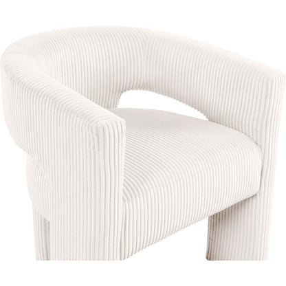 Riz Cream Corduroy Fabric Accent/Dining Chair