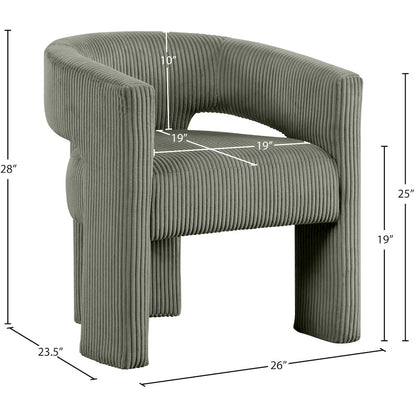 Riz Green Corduroy Fabric Accent/Dining Chair