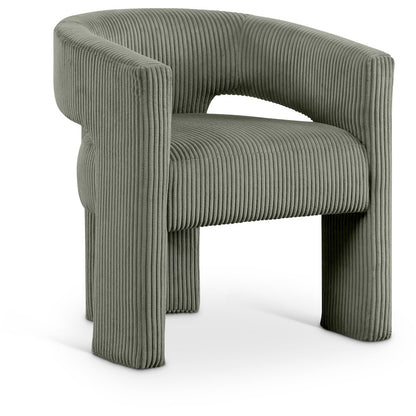Riz Green Corduroy Fabric Accent/Dining Chair
