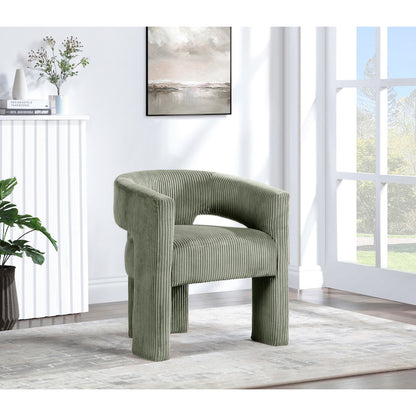 Riz Green Corduroy Fabric Accent/Dining Chair