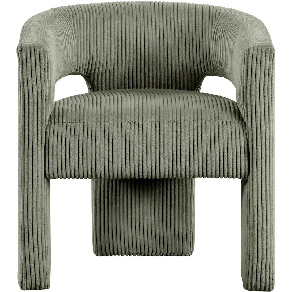 Riz Green Corduroy Fabric Accent/Dining Chair