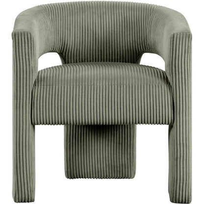 Riz Green Corduroy Fabric Accent/Dining Chair
